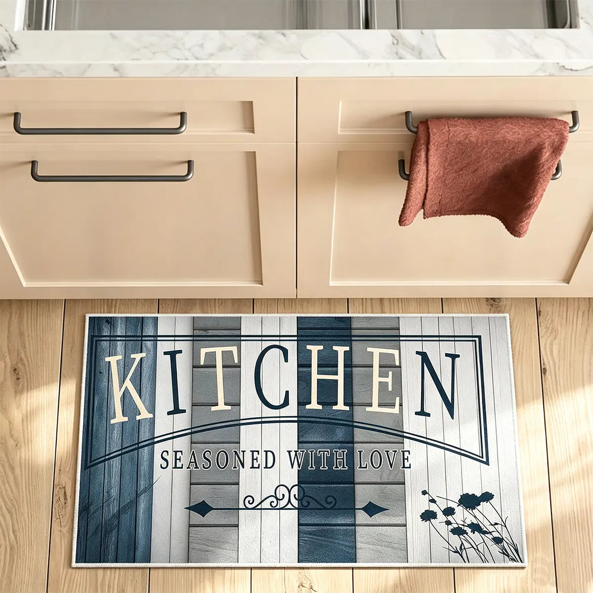 Non-Slip Kitchen Mat Set, Vintage Wood Pattern Farmhouse Design, Soft Comfortable Rug for Kitchen Living Room Bedroom Use, Rugs for Kitchen Floor