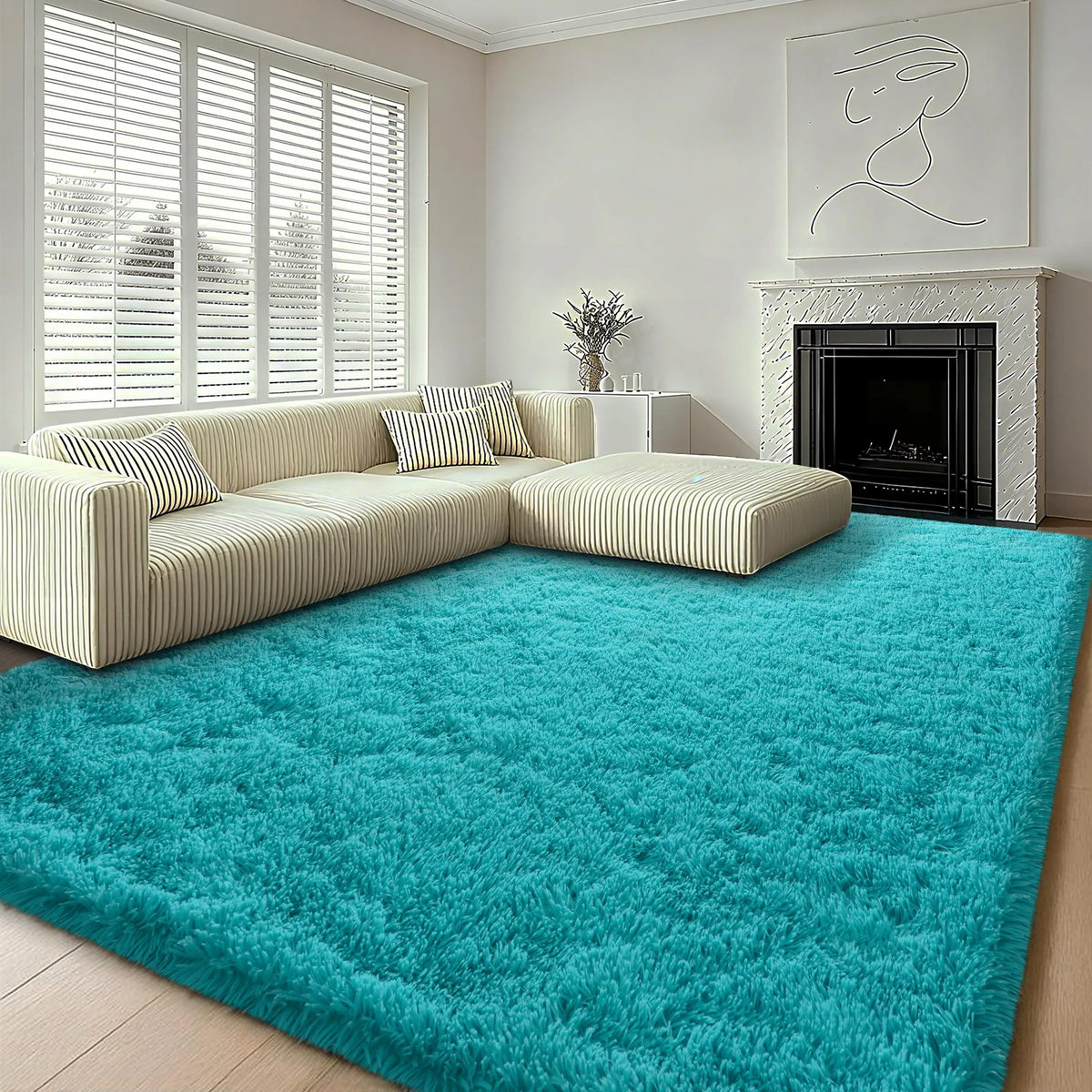 【Moving Season】MUGORN Multi-Size 3-Layer Super Soft Shaggy Fuzzy Rug, Modern Minimalist, Hand-Washable, Modern Shaggy Rug for Bedroom, Dorm Room Decor, Home Furnishings rugs for living room carpet