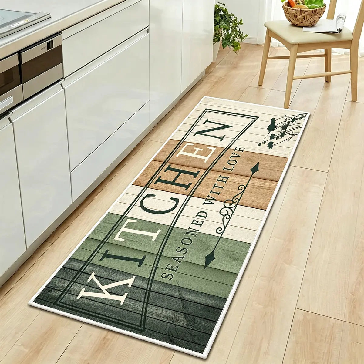 Non-Slip Kitchen Mat Set, Vintage Wood Pattern Farmhouse Design, Soft Comfortable Rug for Kitchen Living Room Bedroom Use, Rugs for Kitchen Floor