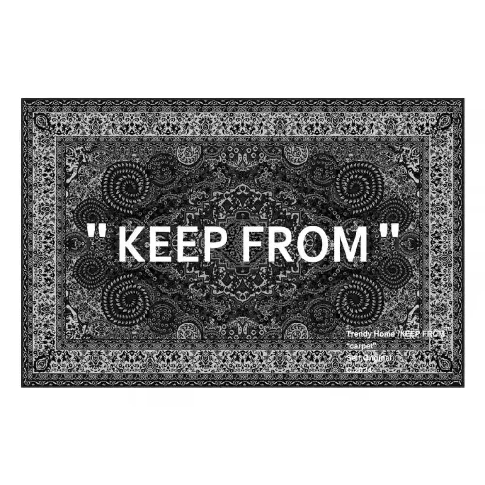 "SHOES OFF" Distressed Black Flannel Area Decorative Rug, House Decor Rug, Home Decor Rugs - Oversized Soft & Thick Plush Mat for Entryway & Bedroom, Non-Slip Thick Minimalist Quote Home Decor for Modern Enthusiasts