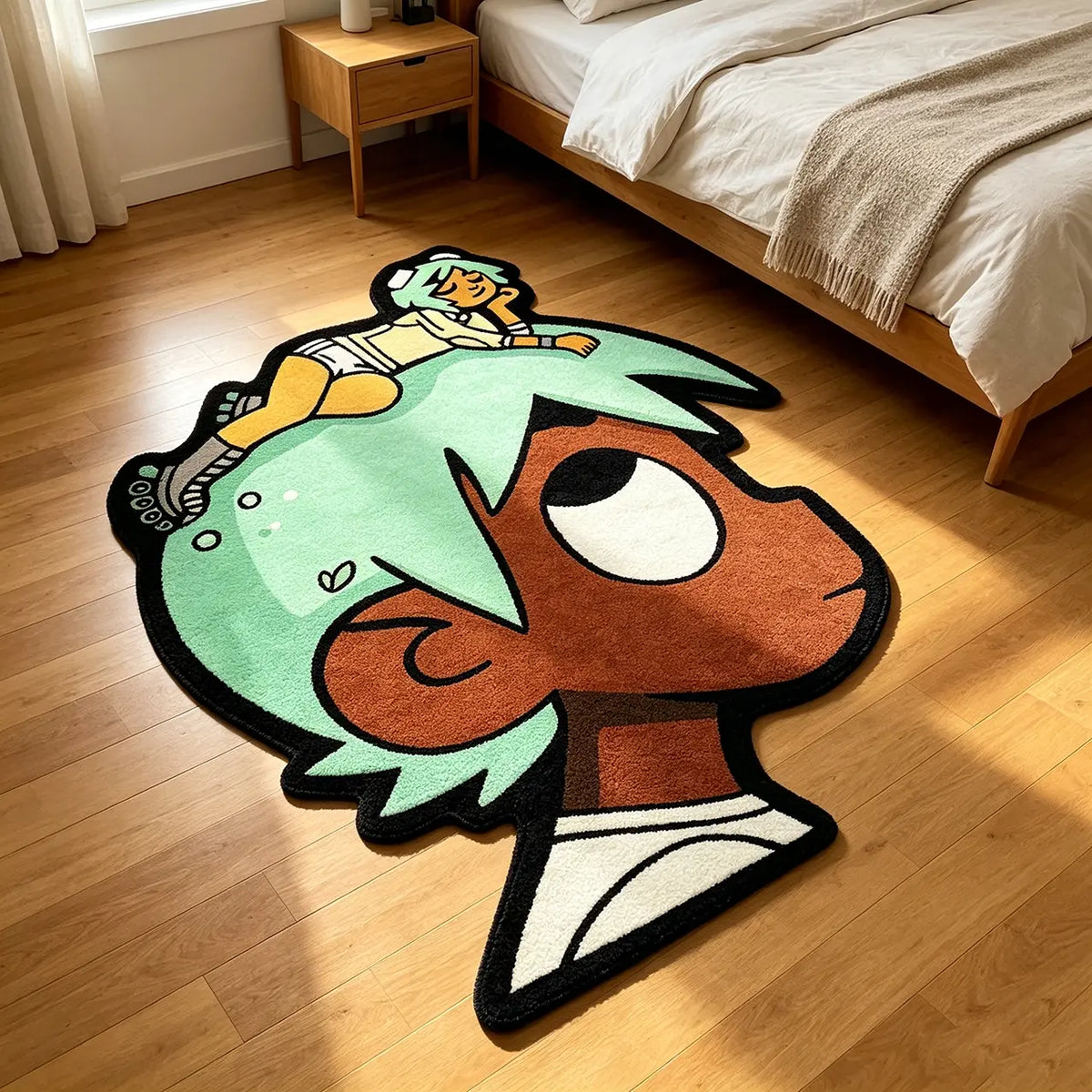 Hip-Hop Style Bedroom Rug, Sheepskin-Like Hallway Carpet, Soft Area Rug, Soft and Comfortable, Fun Design, Home Decor, Perfect for Entryways, Entrance Rug, House Decor Rug