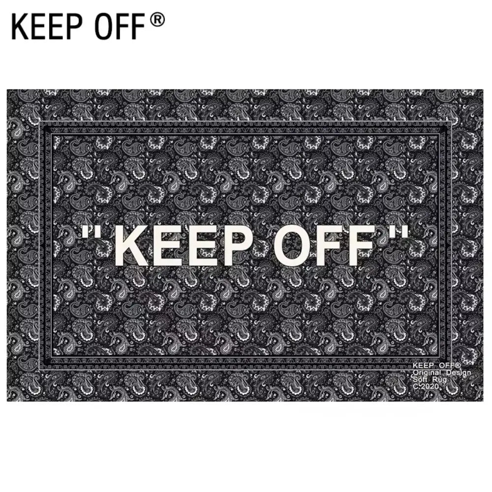 "SHOES OFF" Distressed Black Flannel Area Decorative Rug, House Decor Rug, Home Decor Rugs - Oversized Soft & Thick Plush Mat for Entryway & Bedroom, Non-Slip Thick Minimalist Quote Home Decor for Modern Enthusiasts