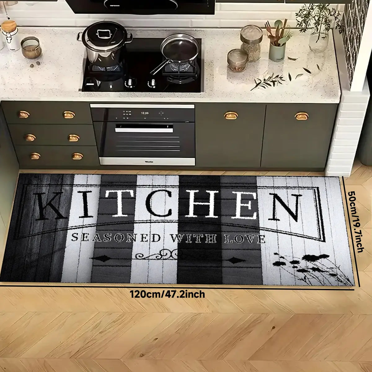 Non-Slip Kitchen Mat Set, Vintage Wood Pattern Farmhouse Design, Soft Comfortable Rug for Kitchen Living Room Bedroom Use, Rugs for Kitchen Floor
