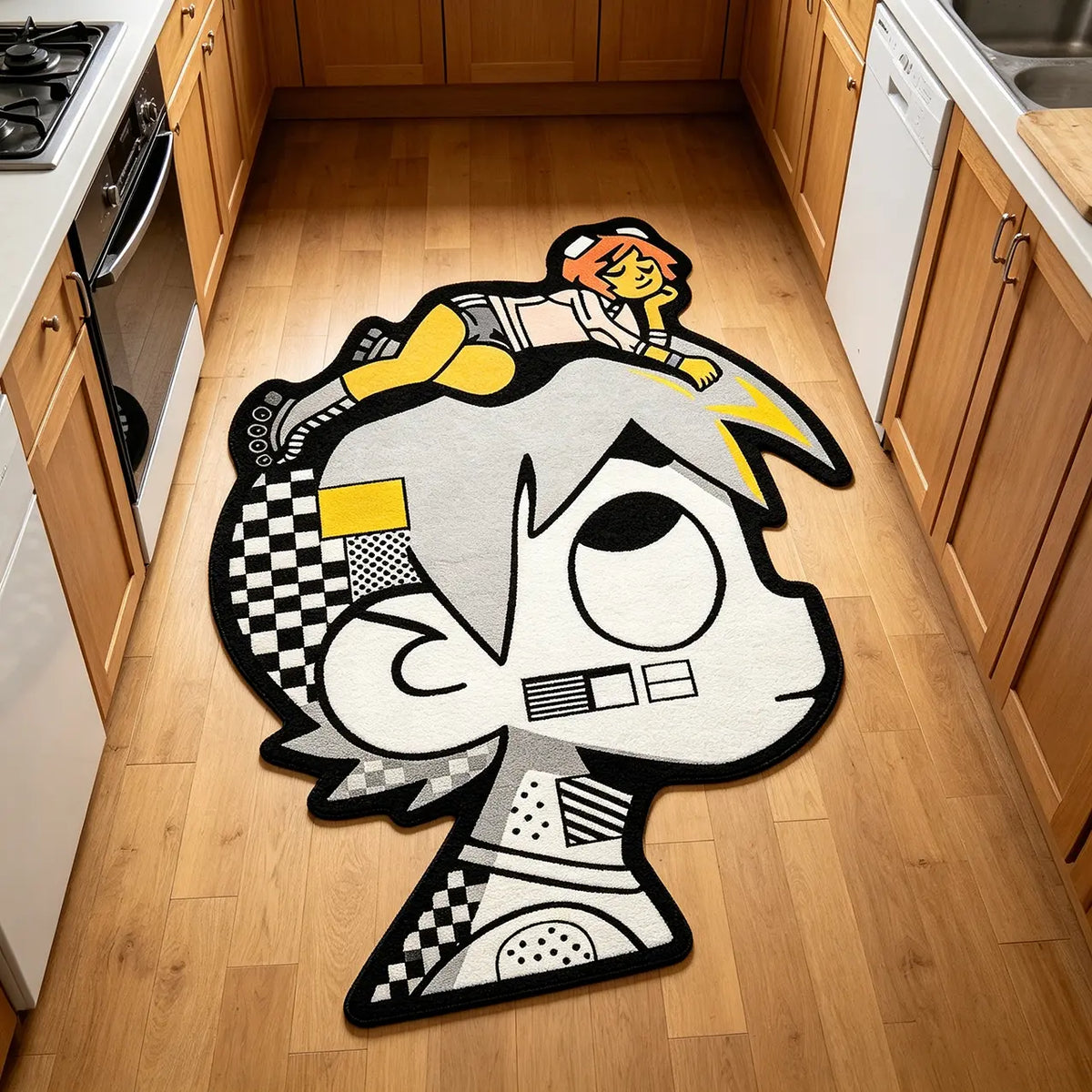 Hip-Hop Style Bedroom Rug, Sheepskin-Like Hallway Carpet, Soft Area Rug, Soft and Comfortable, Fun Design, Home Decor, Perfect for Entryways, Entrance Rug, House Decor Rug