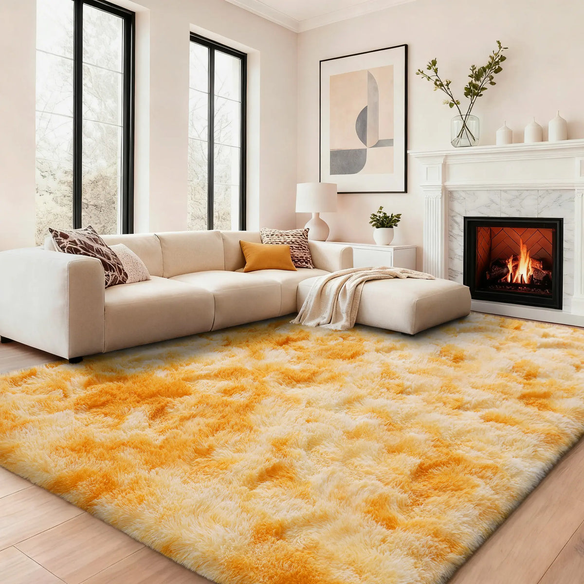 【Moving Season】MUGORN Multi-Size 3-Layer Super Soft Shaggy Fuzzy Rug, Modern Minimalist, Hand-Washable, Modern Shaggy Rug for Bedroom, Dorm Room Decor, Home Furnishings rugs for living room carpet
