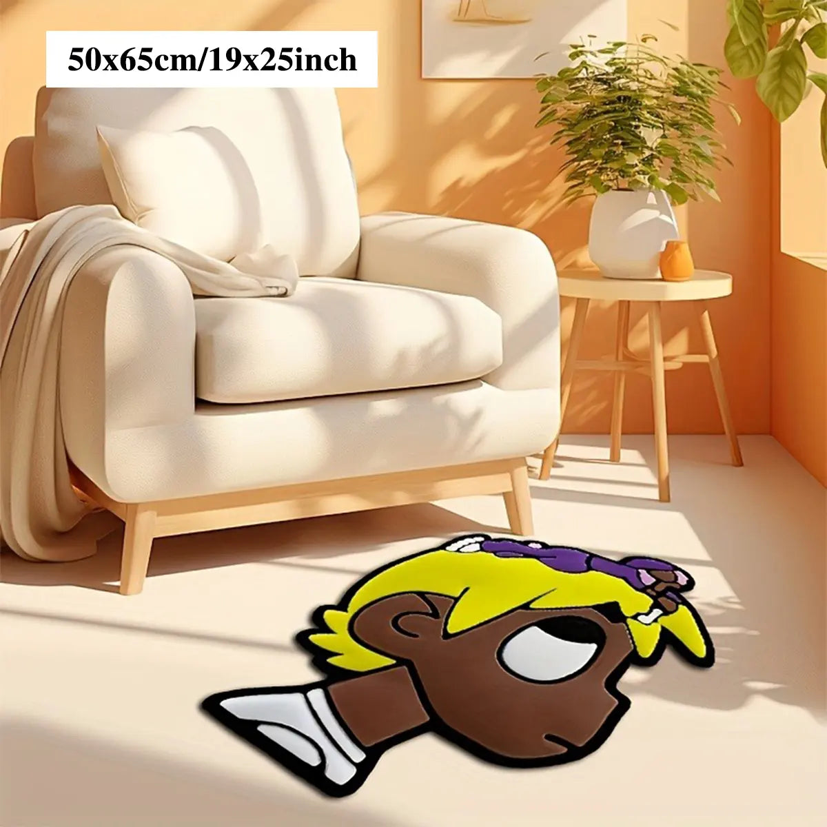 Hip-Hop Style Bedroom Rug, Sheepskin-Like Hallway Carpet, Soft Area Rug, Soft and Comfortable, Fun Design, Home Decor, Perfect for Entryways, Entrance Rug, House Decor Rug