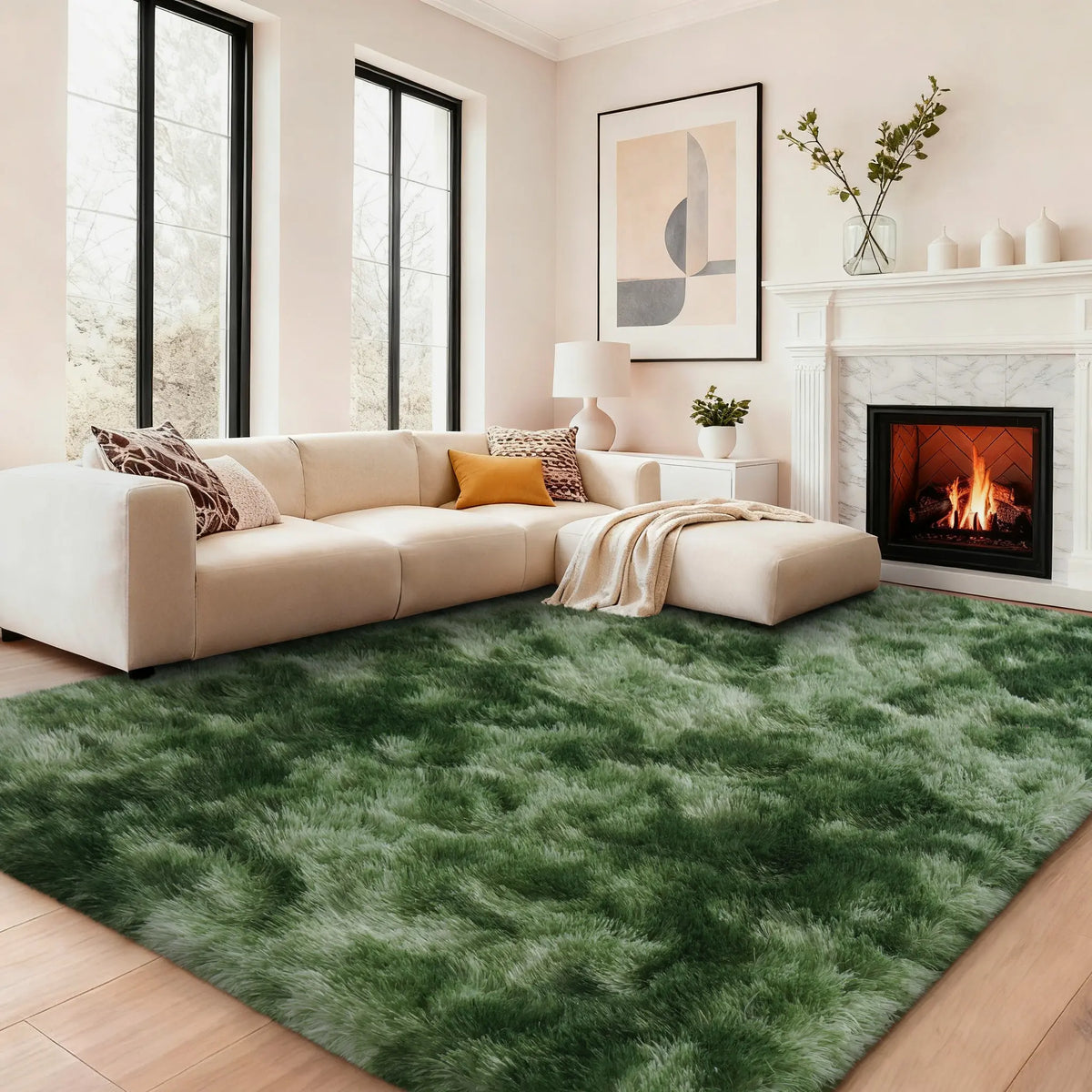 【Moving Season】MUGORN Multi-Size 3-Layer Super Soft Shaggy Fuzzy Rug, Modern Minimalist, Hand-Washable, Modern Shaggy Rug for Bedroom, Dorm Room Decor, Home Furnishings rugs for living room carpet
