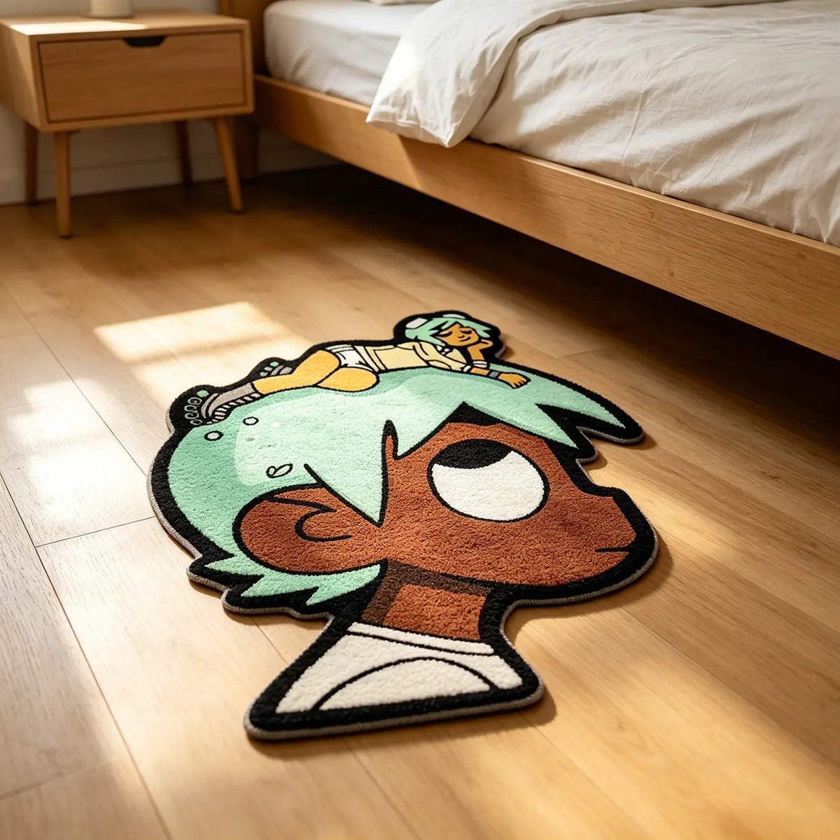 Hip-Hop Style Bedroom Rug, Sheepskin-Like Hallway Carpet, Soft Area Rug, Soft and Comfortable, Fun Design, Home Decor, Perfect for Entryways, Entrance Rug, House Decor Rug