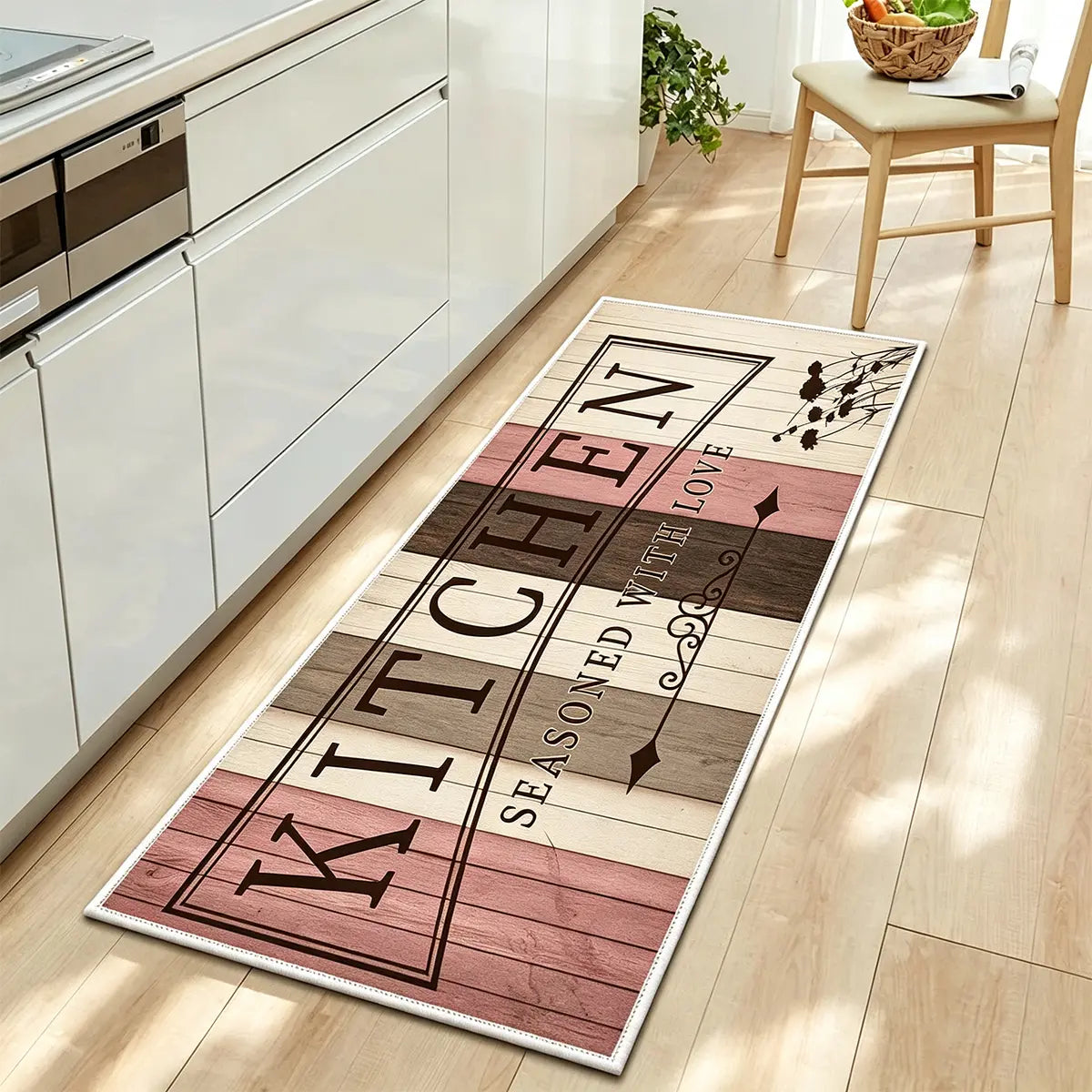 Non-Slip Kitchen Mat Set, Vintage Wood Pattern Farmhouse Design, Soft Comfortable Rug for Kitchen Living Room Bedroom Use, Rugs for Kitchen Floor