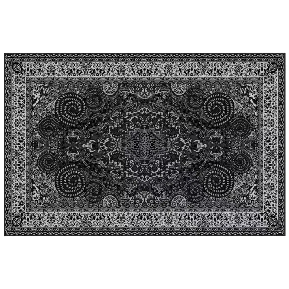 "SHOES OFF" Distressed Black Flannel Area Decorative Rug, House Decor Rug, Home Decor Rugs - Oversized Soft & Thick Plush Mat for Entryway & Bedroom, Non-Slip Thick Minimalist Quote Home Decor for Modern Enthusiasts