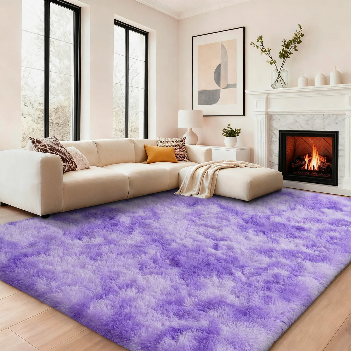 【Moving Season】MUGORN Multi-Size 3-Layer Super Soft Shaggy Fuzzy Rug, Modern Minimalist, Hand-Washable, Modern Shaggy Rug for Bedroom, Dorm Room Decor, Home Furnishings rugs for living room carpet