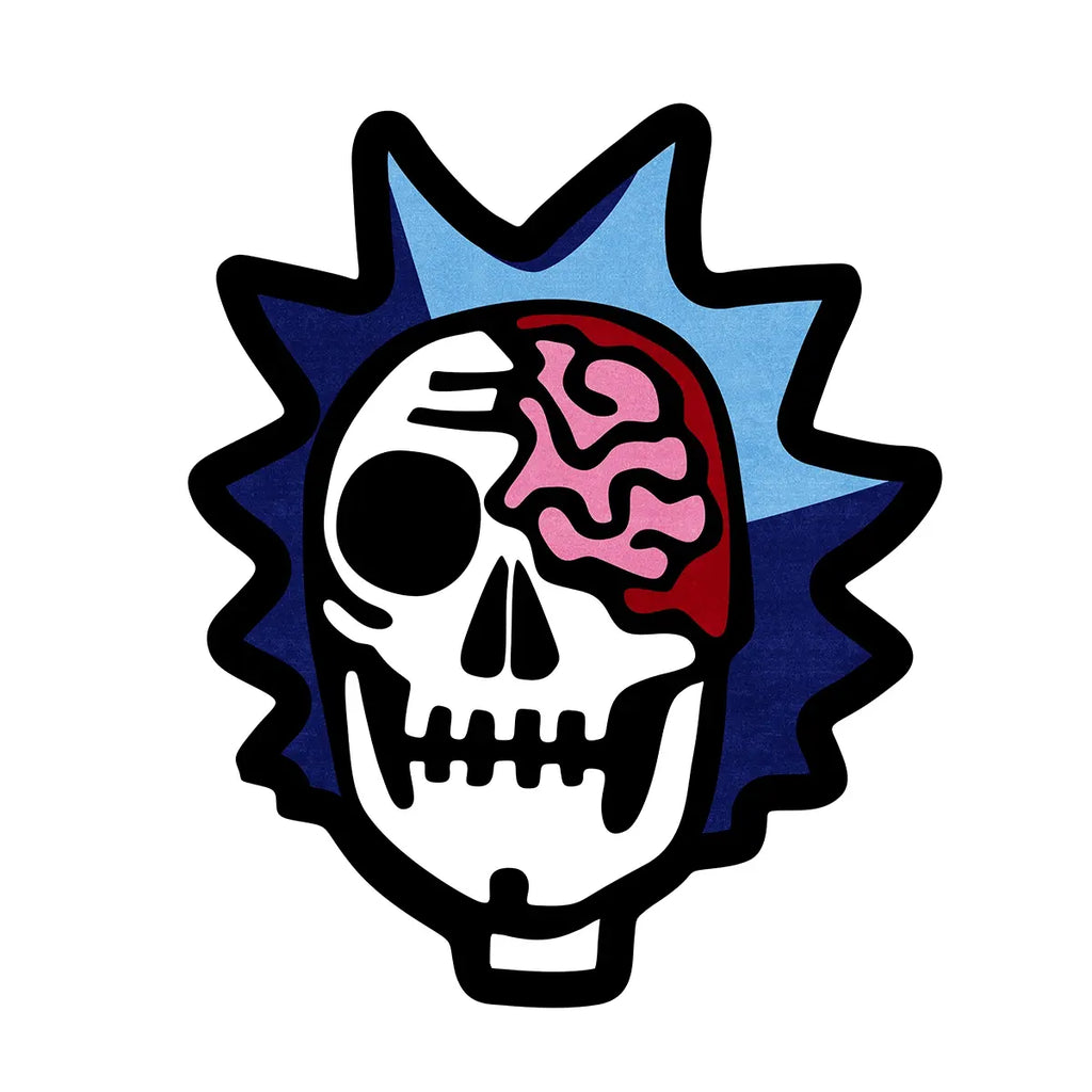 Rick and Morty Skull Brain Rug, Home Decorative Rug, Irregular Design Rug, Unique American Dark Aesthetic Carpet, Plush Bedroom Area Mat, Non-Slip Entrance Doormat, Home Decor Rugs