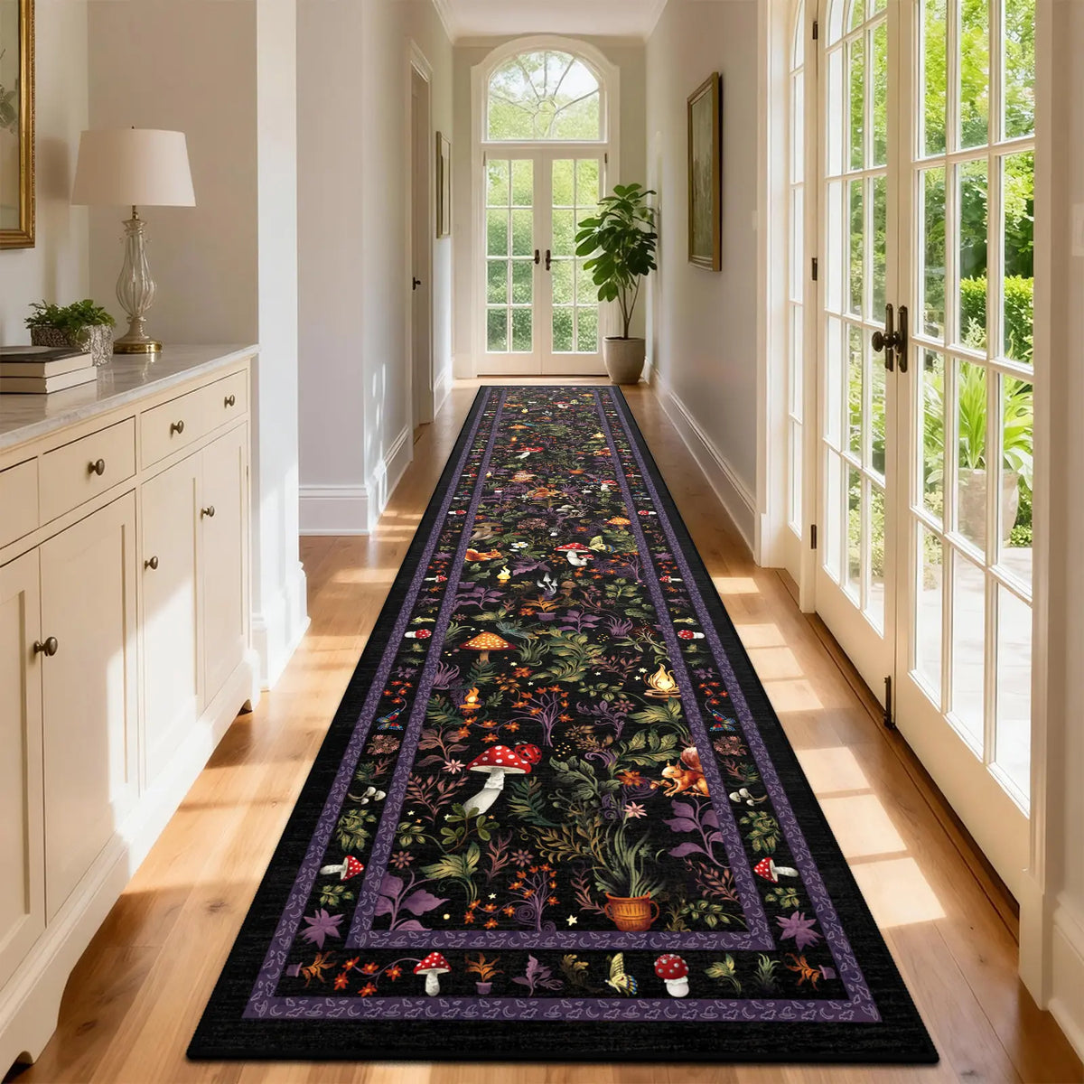 Geanup Vibrant Fox-Mushroom Magic Rug - Non-Slip, Soft, Thin Whimsical Animal Carpet with Vivid Color Hold, Room Decor & House Decor Accent for Living Room, Bedroom