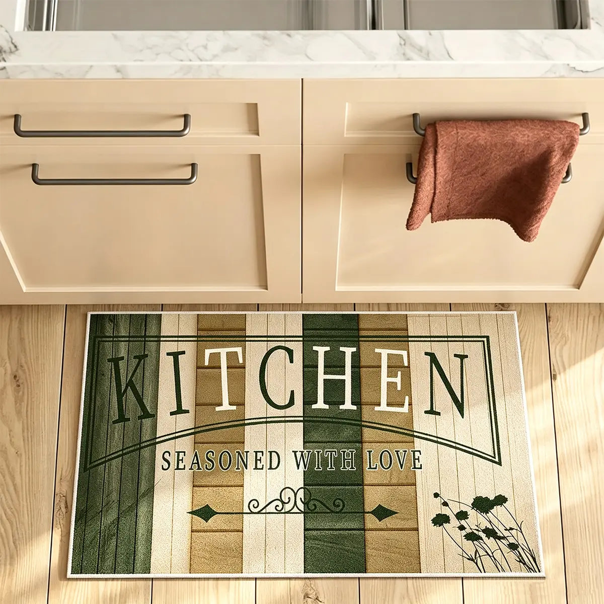 Non-Slip Kitchen Mat Set, Vintage Wood Pattern Farmhouse Design, Soft Comfortable Rug for Kitchen Living Room Bedroom Use, Rugs for Kitchen Floor