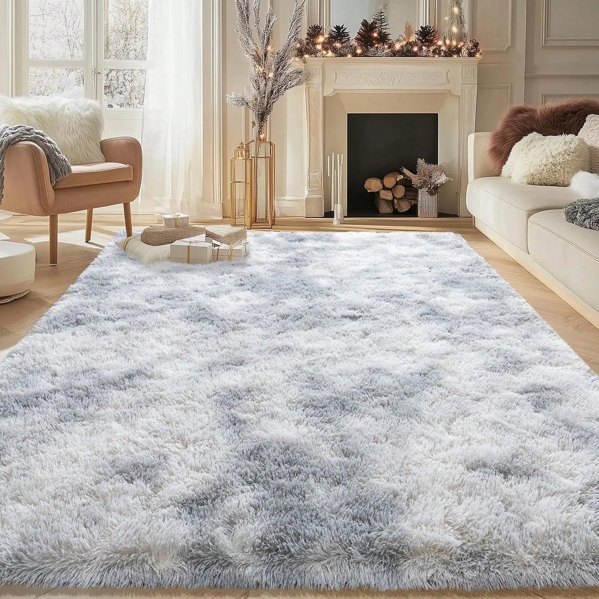 AILYEI Soft Shag Rugs For Bedroom, Burgundy Red Fluffy Shaggy Rugs For Living Room Nursery, Luxury Modern Plush Carpet Girls Boys Kids Room Dorm Indoor Home Decor, Upgrade Non-Slip
