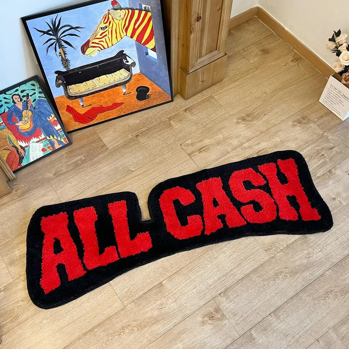 All Cash Letter Pattern Tufted Decorative Area Rug, Shaggy Rug, Fluffy Area Rug, 1 Count Non-slip Soft Floor Mat, Decorative Carpet for Home Living Room Bedroom, Room Decor, Trending Home Decor 2024, Home Decor Rugs