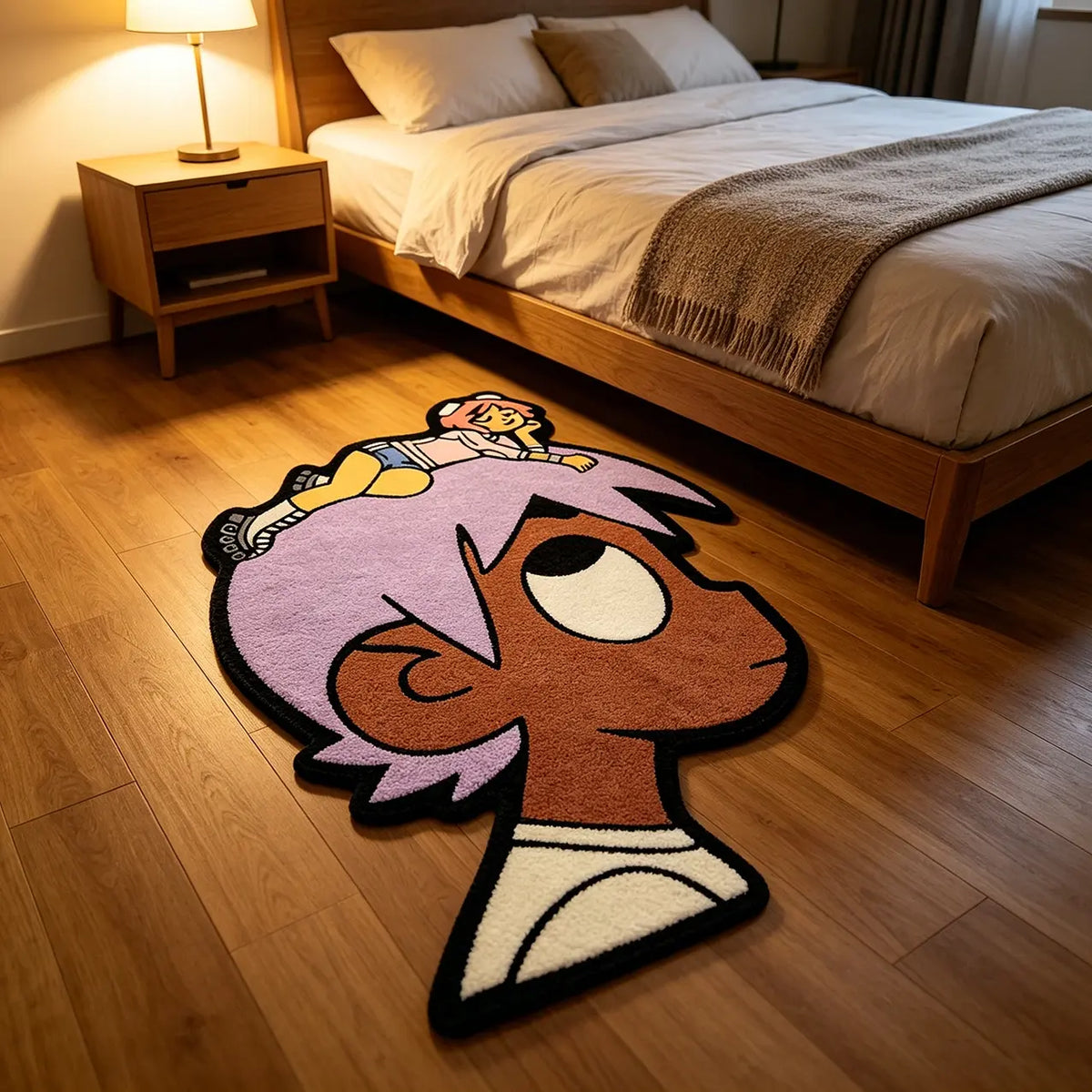 Hip-Hop Style Bedroom Rug, Sheepskin-Like Hallway Carpet, Soft Area Rug, Soft and Comfortable, Fun Design, Home Decor, Perfect for Entryways, Entrance Rug, House Decor Rug