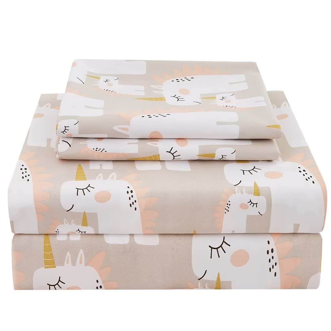 JSD Pink Unicorn Rainbow Kids Full Sheet Set for Girls 4 Piece