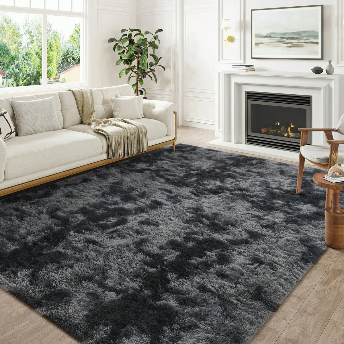 AILYEI Soft Shag Rugs For Bedroom, Burgundy Red Fluffy Shaggy Rugs For Living Room Nursery, Luxury Modern Plush Carpet Girls Boys Kids Room Dorm Indoor Home Decor, Upgrade Non-Slip
