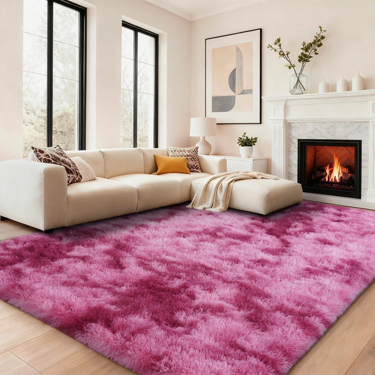 【Moving Season】MUGORN Multi-Size 3-Layer Super Soft Shaggy Fuzzy Rug, Modern Minimalist, Hand-Washable, Modern Shaggy Rug for Bedroom, Dorm Room Decor, Home Furnishings rugs for living room carpet