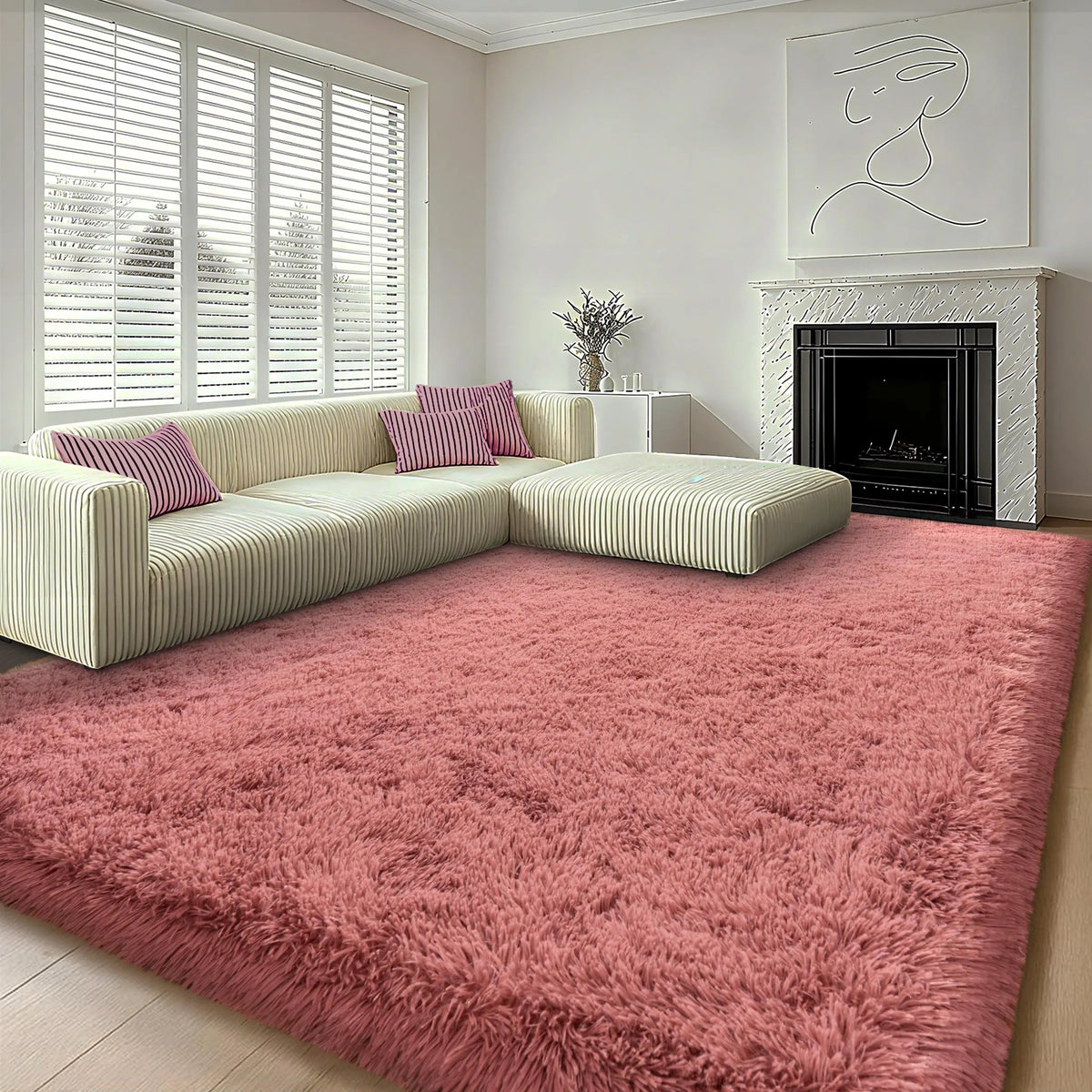 【Moving Season】MUGORN Multi-Size 3-Layer Super Soft Shaggy Fuzzy Rug, Modern Minimalist, Hand-Washable, Modern Shaggy Rug for Bedroom, Dorm Room Decor, Home Furnishings rugs for living room carpet