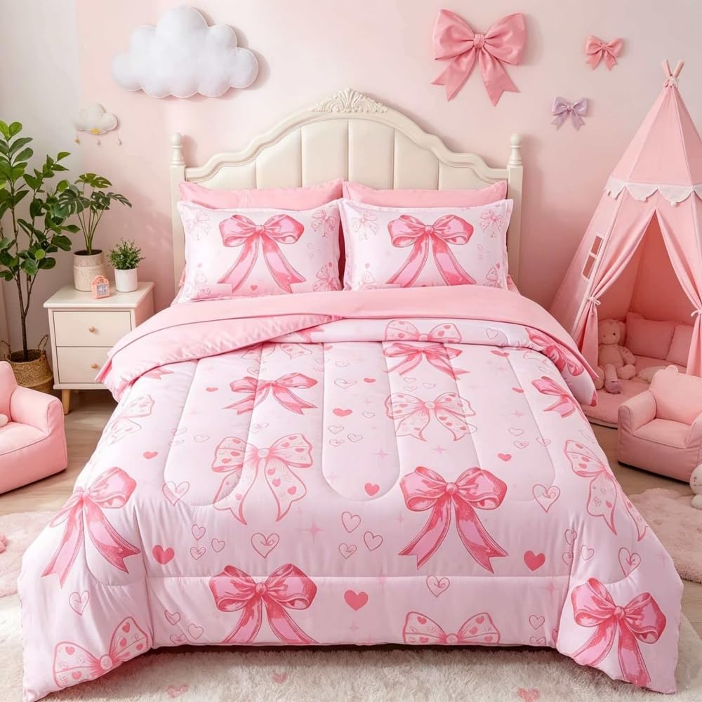 lishjekee 5Pieces Animal Comforter Twin for Kids Wild Animal Bedding Set Bed in A Bag Forest Wildlife Comforter and Sheets Set for Boys Girls Jungle Bear Wolf Deer Bed Set Home Decor
