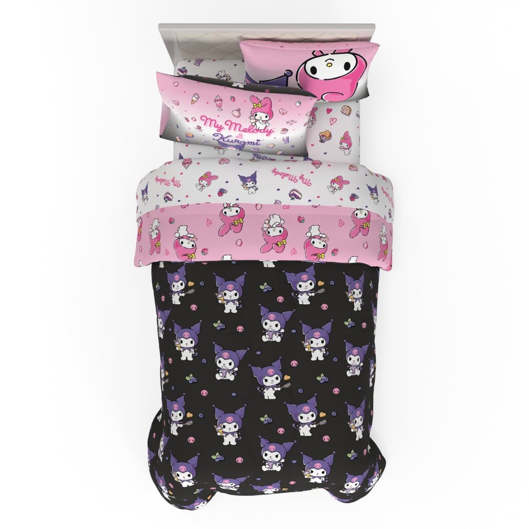 Franco Kids Bedding Super Soft Comforter and Sheet Set with Sham, 5 Piece Twin Size, Hello Kitty