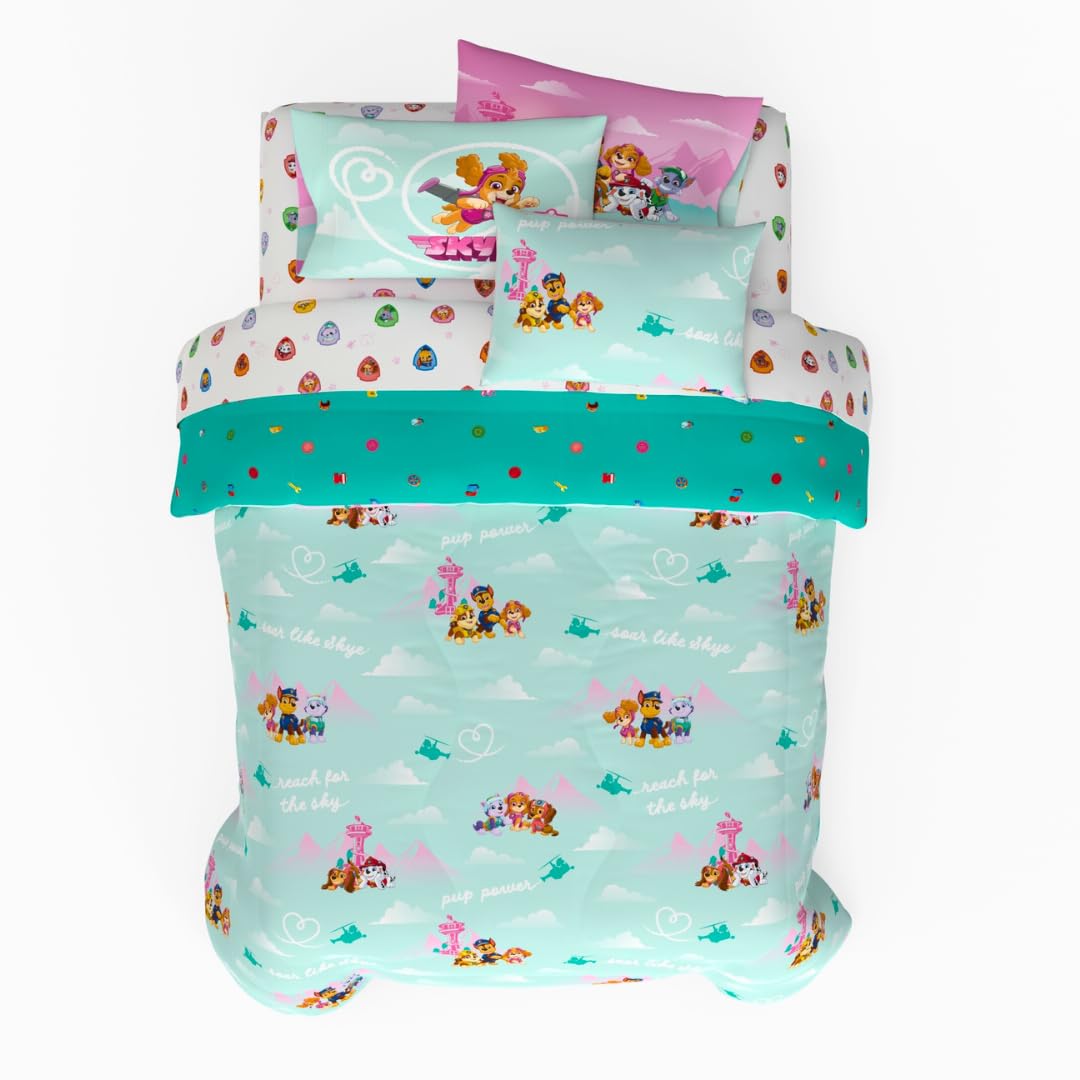 Franco Kids Bedding Super Soft Comforter and Sheet Set with Sham, 7 Piece Full Size, Paw Patrol