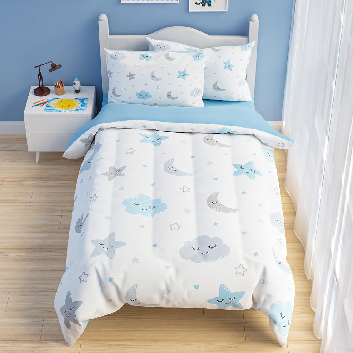 Woodland Animal Kids Bedding Set for Boys, Ultra Soft Microfiber Comforter Set Twin Size 3-Pieces, Comforters Bed Sets for Kid Tween Teen Bedroom Decor
