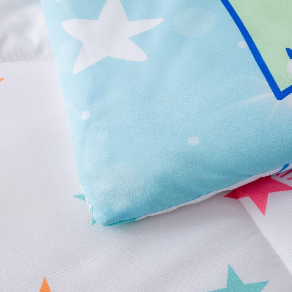 Feelyou Unicorn Girls Bedding Set Twin Rainbow Kids Pink Unicorn Comforter Set Kawaii Cute Reversible Stars Duvet Quilt Teens Children Adults Cartoon Unicorn Room Decor All Season
