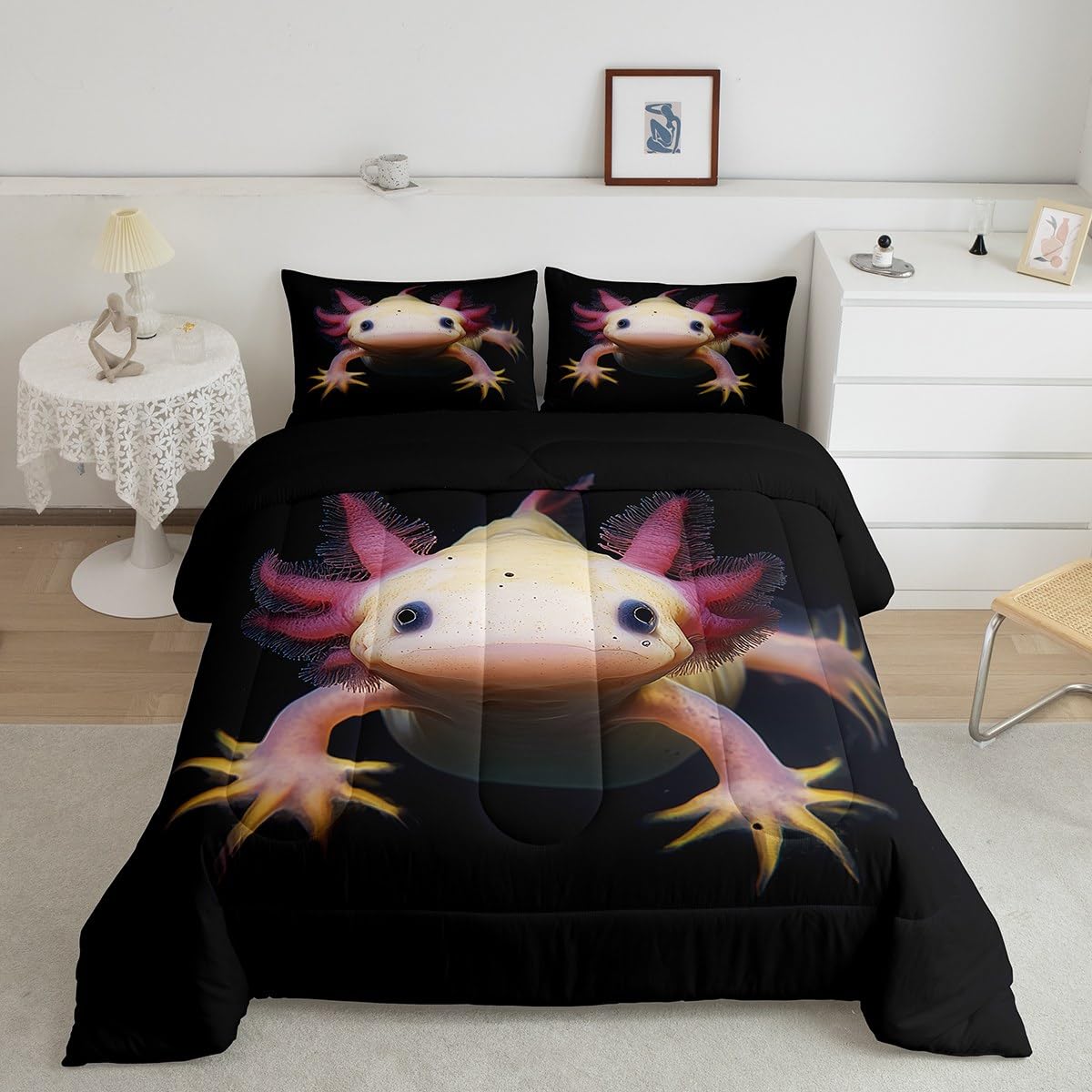 Erosebridal Girls Unicorn Comforter Set Twin Girls Bedding Set Cute Rainbow Unicorn Print Down Comforter Kids Cartoon Kawaii Duvet Insert Galaxy Stars Fantasy Room Decor Children Reversible Purple