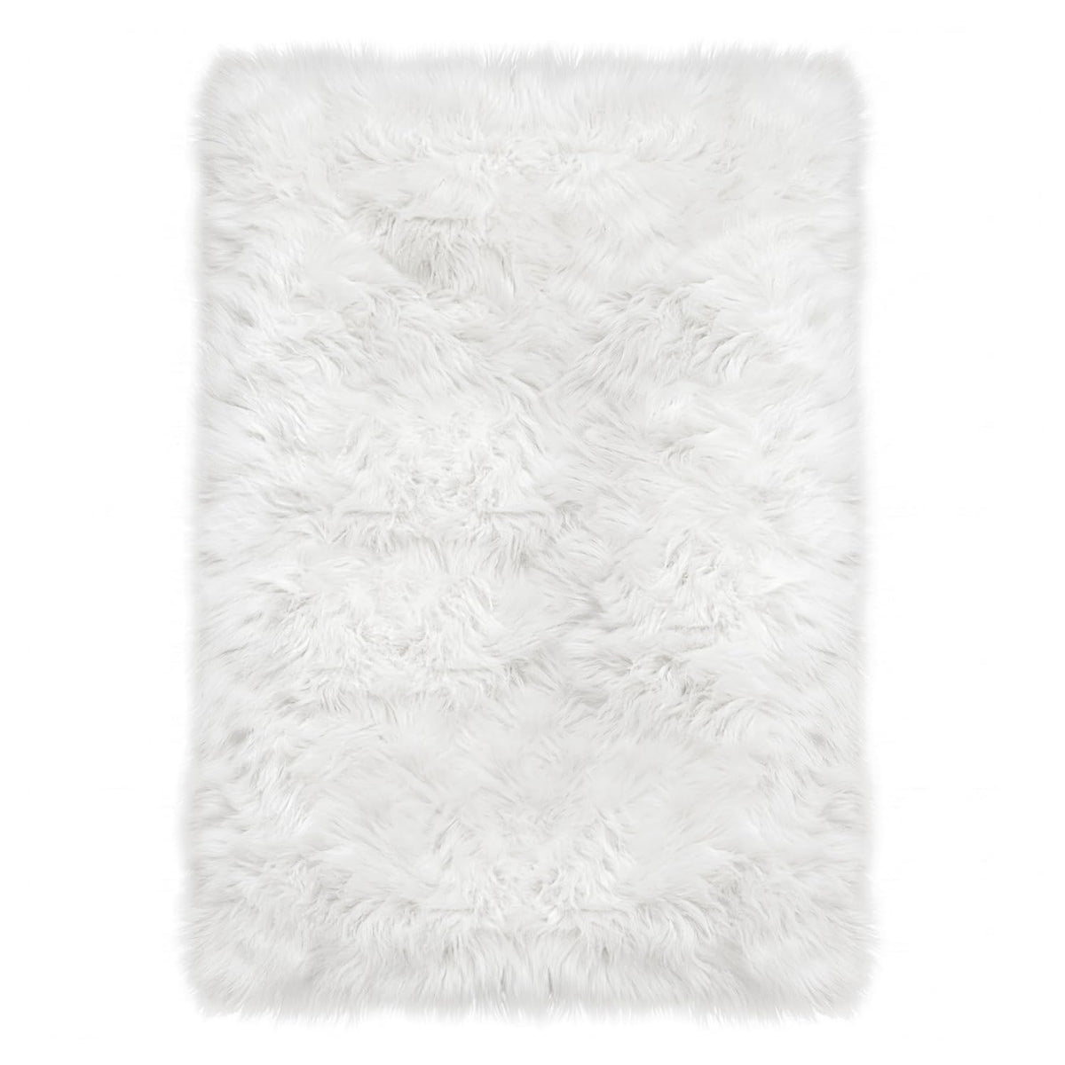 Latepis White Faux Fur Sheepskin Rug 4x6 for Living Room, Fuzzy Rugs Fluffy Washable Rug for Bedroom, Playroom, Luxury Room Decor, Rectangle