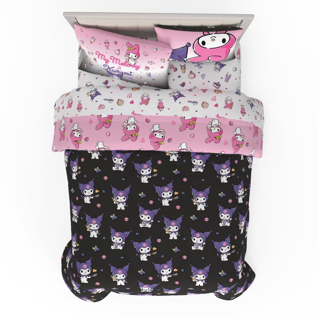 Franco Kids Bedding Super Soft Comforter and Sheet Set with Sham, 5 Piece Twin Size, Hello Kitty