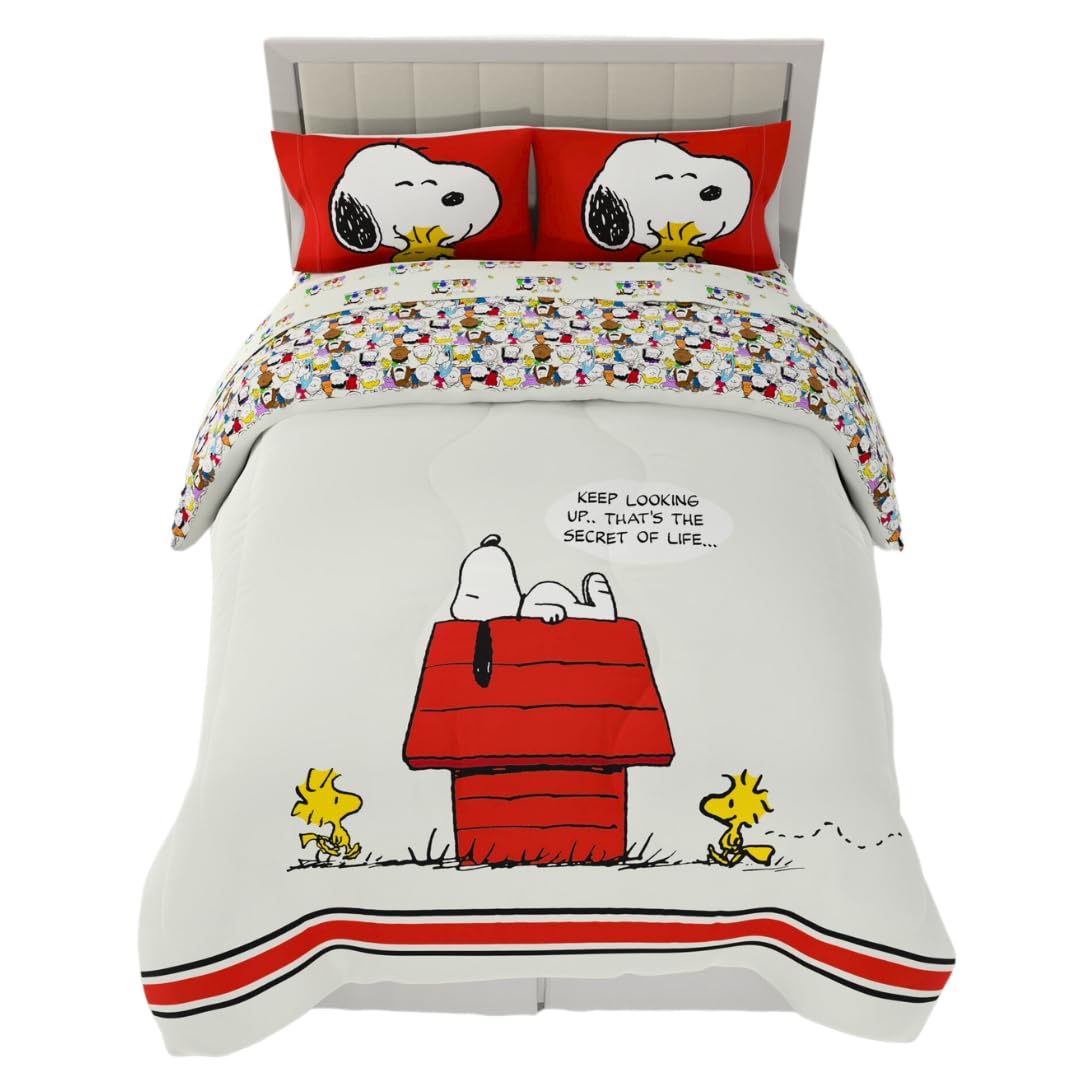Peanuts® Snoopy Super Soft Reversible Comforter and Sheet Set, 4 Piece Twin Size, (Officially Licensed Product) by Franco Collectibles
