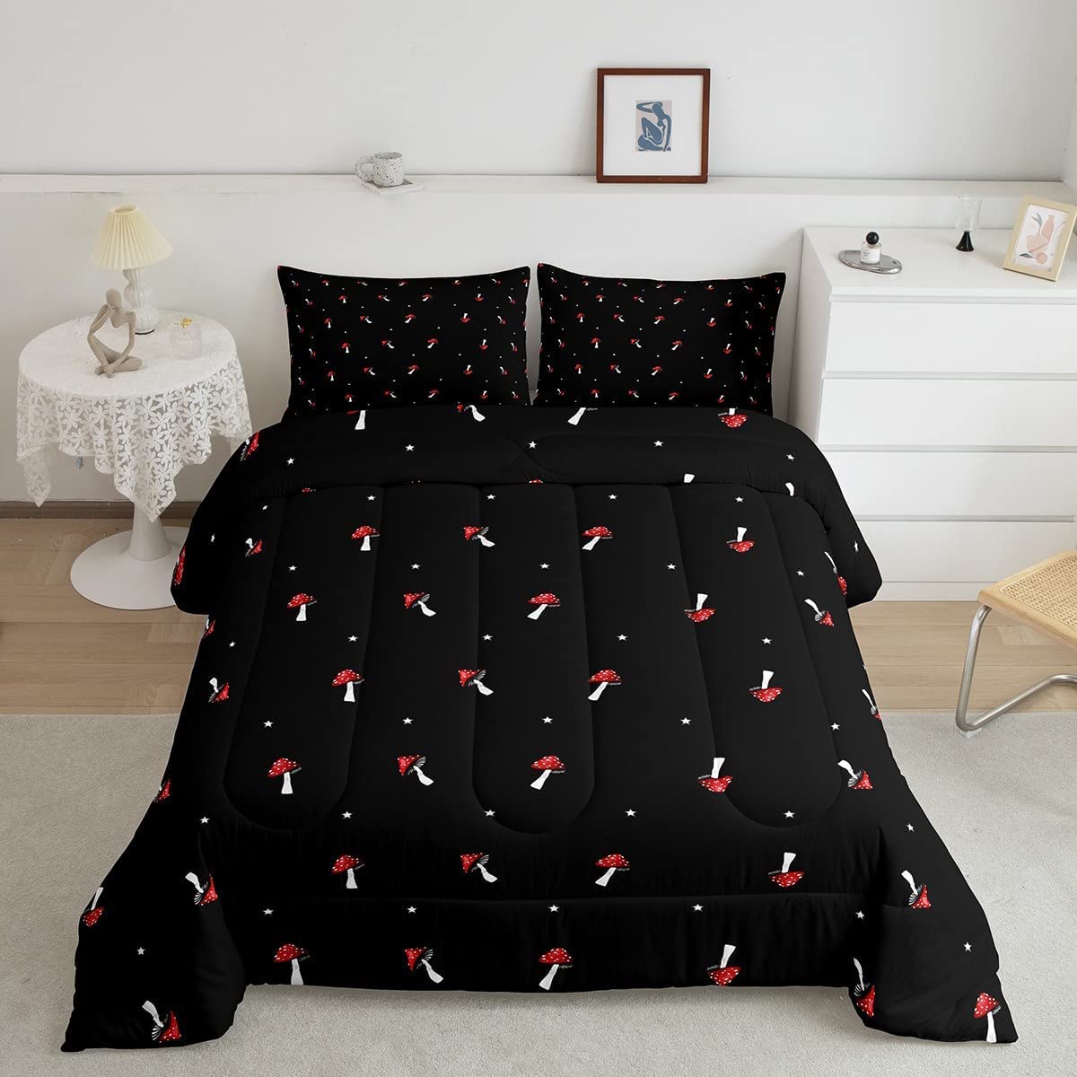 Erosebridal Girls Unicorn Comforter Set Twin Girls Bedding Set Cute Rainbow Unicorn Print Down Comforter Kids Cartoon Kawaii Duvet Insert Galaxy Stars Fantasy Room Decor Children Reversible Purple