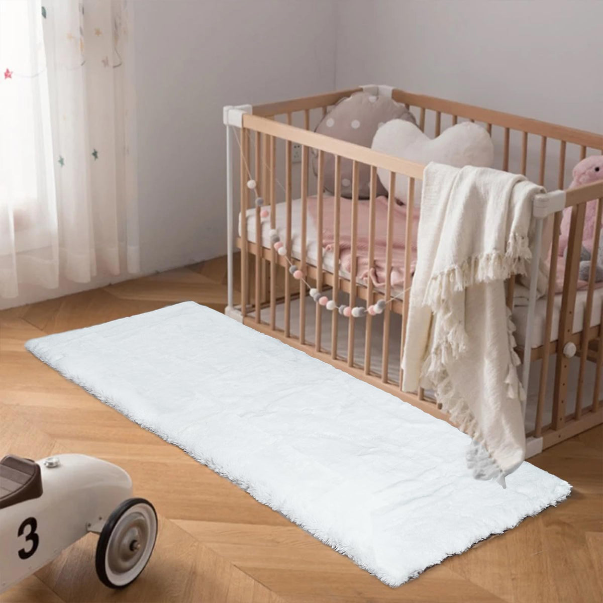 Latepis Washable Rugs 3x5 White Fluffy Shag Rug Shaggy Rug for Living Room Super Soft Area Rugs for Bedroom Nursery