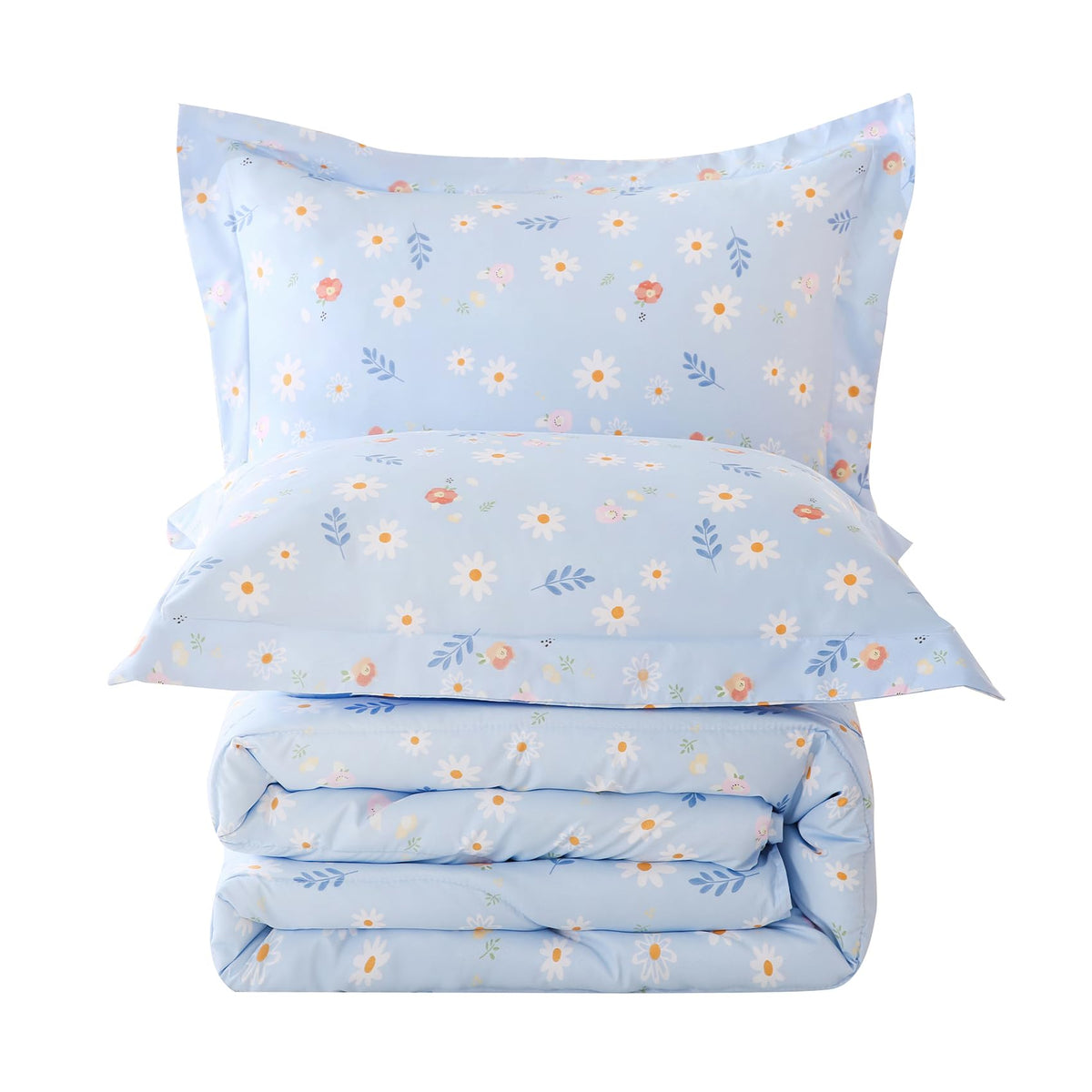Yibeizi Kids Comforter Set for Boys Girls Full Size, Cute Quilted Woodland Forest Animal Print Fall Bedding with Pillow Sham, Lightweight Soft Breathable Machine Camping Themed Bed Set 3 Piece