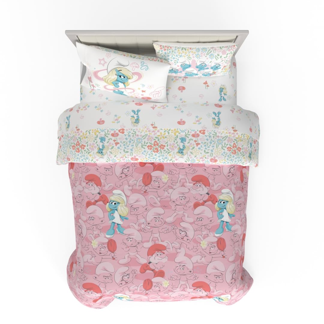 Peppa Pig Kids Bedding Super Soft & Cozy Reversible Microfiber Comforter and Sheet Set with Sham, 5 Piece Twin Size, (Officially Licensed Product) By Franco