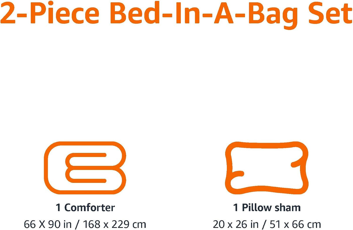 Amazon Basics 2-Piece Soft Microfiber Kid's Comforter and Pillow Sham Set, Twin, Dinosaurs, Animal Print