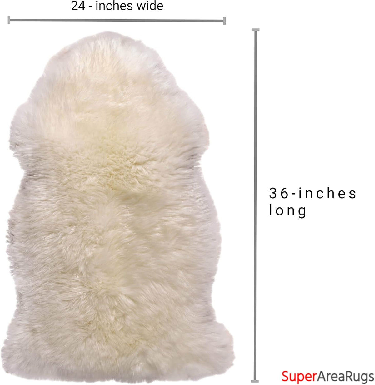 Genuine Sheepskin Rug & Chair Cover Ivory 2X3 Real Fur Throw for Bedroom