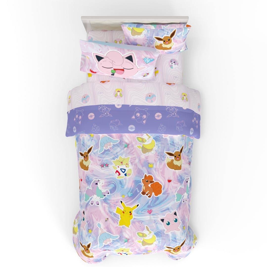 Peppa Pig Kids Bedding Super Soft & Cozy Reversible Microfiber Comforter and Sheet Set with Sham, 5 Piece Twin Size, (Officially Licensed Product) By Franco