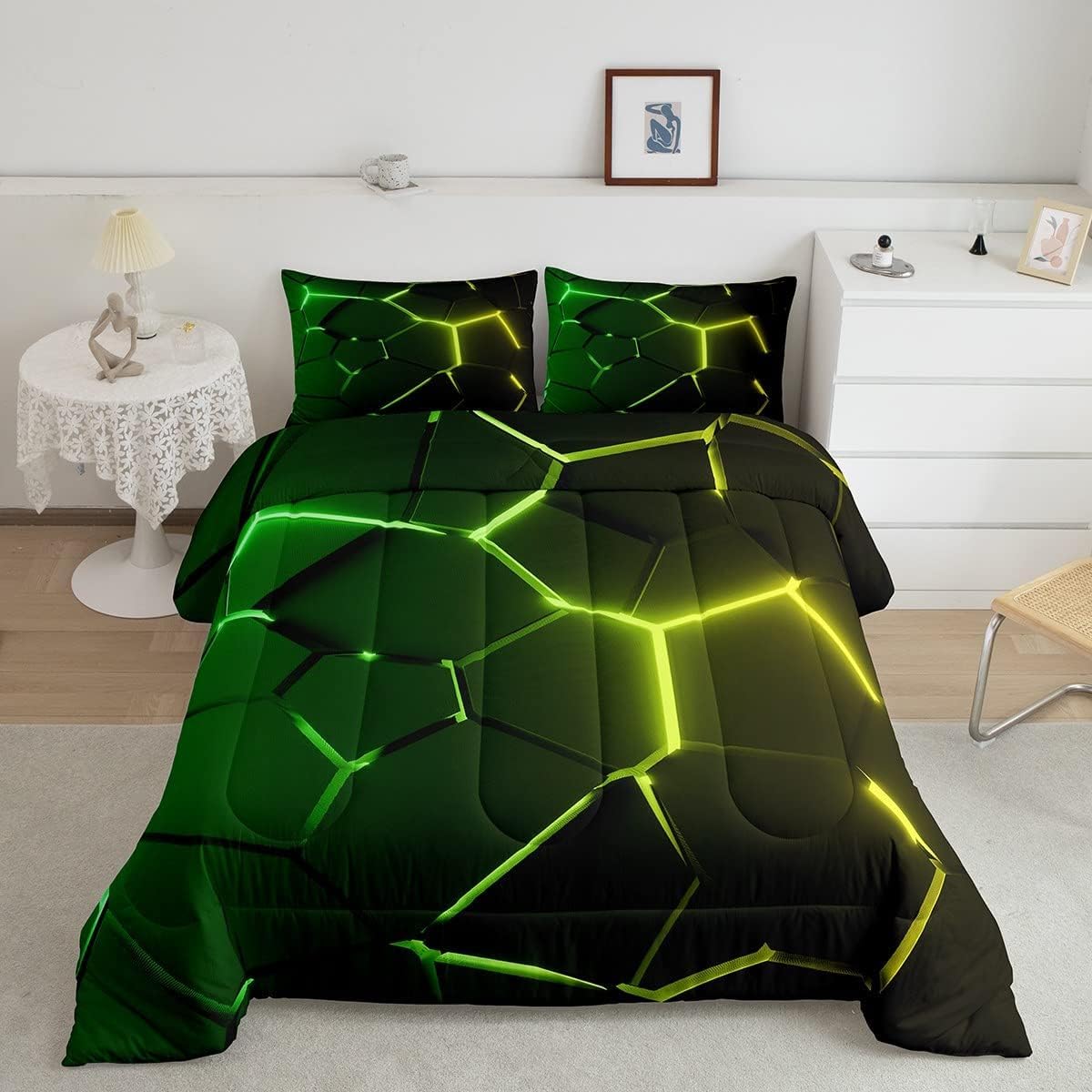 Feelyou Kids Construction Comforter Set Twin Bedding Sets for Boys Toddler Children Cartoon Cars Excavator Tractor Comforter Set Construction Machinery Truck Duvet Set Cars Bed Set with 1 Pillow Case