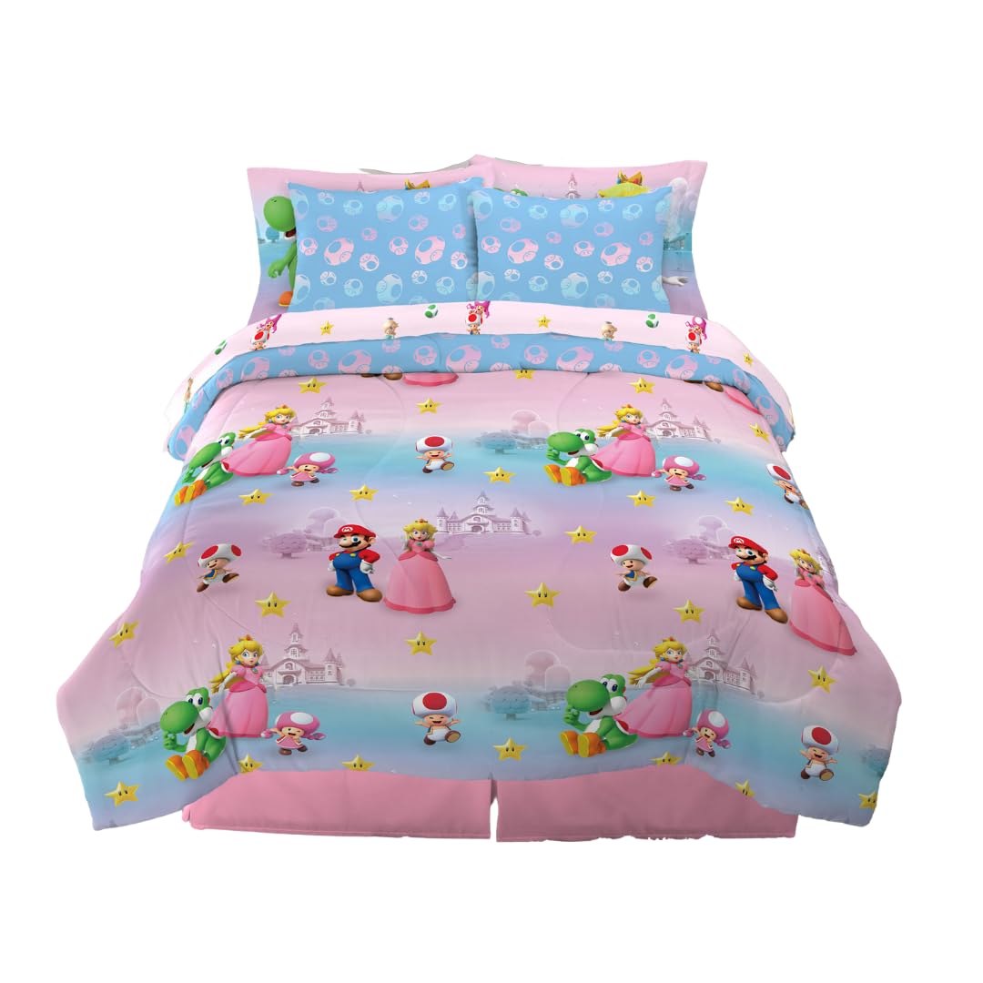 Peppa Pig Kids Bedding Super Soft & Cozy Reversible Microfiber Comforter and Sheet Set with Sham, 5 Piece Twin Size, (Officially Licensed Product) By Franco