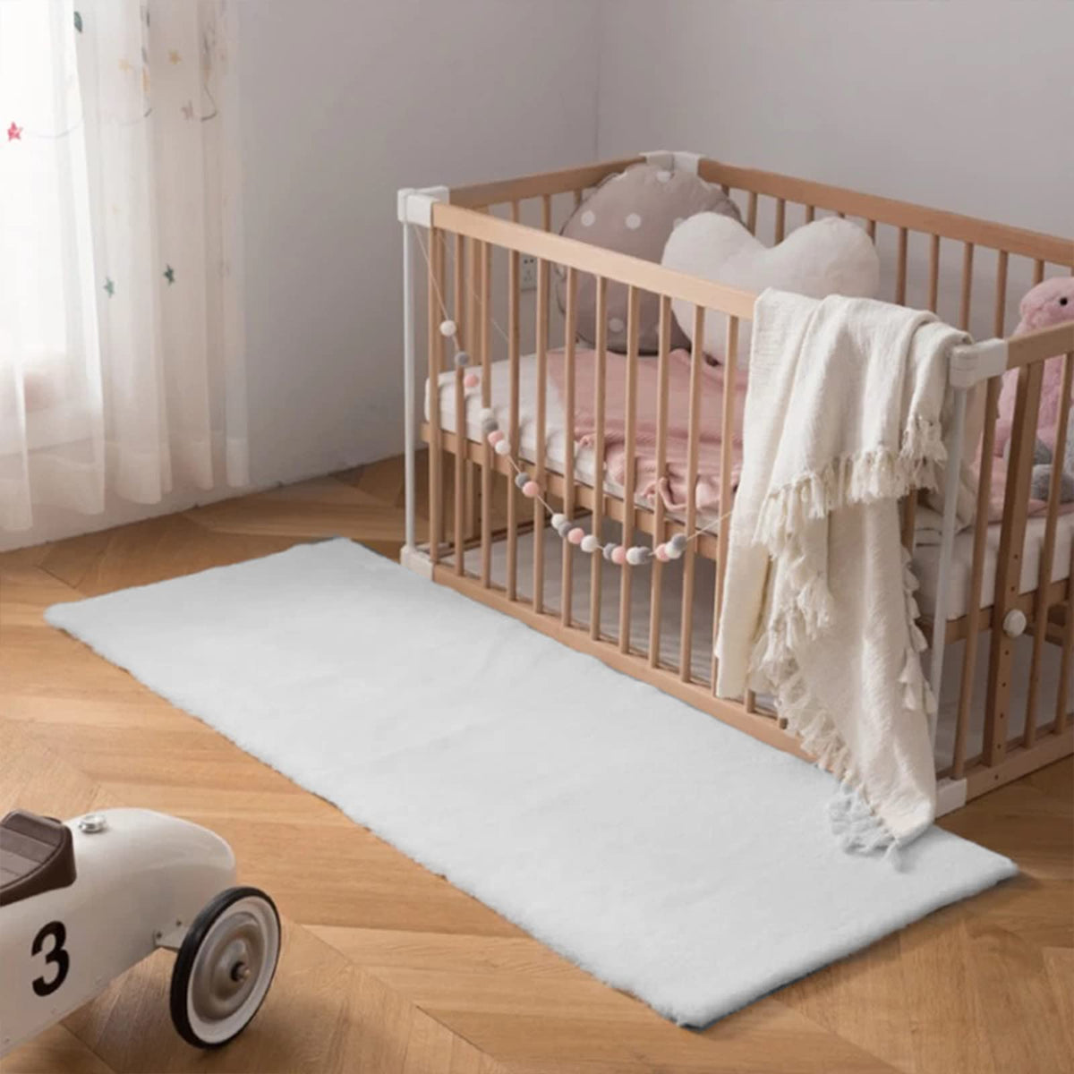Latepis Washable Rugs 3x5 White Fluffy Shag Rug Shaggy Rug for Living Room Super Soft Area Rugs for Bedroom Nursery