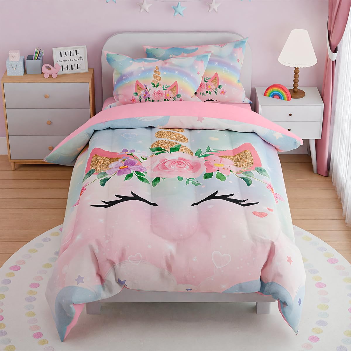 Woodland Animal Kids Bedding Set for Boys, Ultra Soft Microfiber Comforter Set Twin Size 3-Pieces, Comforters Bed Sets for Kid Tween Teen Bedroom Decor