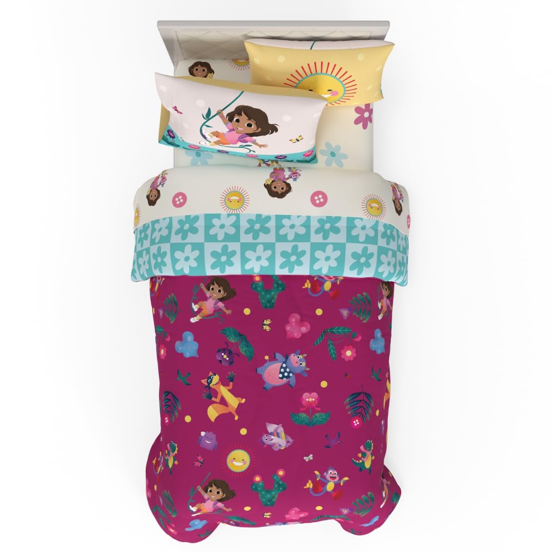Peppa Pig Kids Bedding Super Soft & Cozy Reversible Microfiber Comforter and Sheet Set with Sham, 5 Piece Twin Size, (Officially Licensed Product) By Franco