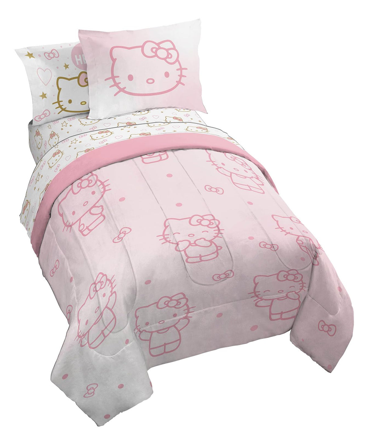 Disney Winnie The Pooh Twin Comforter Set 5 Piece Cartoon Bedding, Beige
