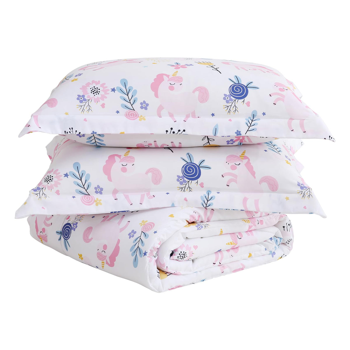 Yibeizi Kids Comforter Set for Boys Girls Full Size, Cute Quilted Woodland Forest Animal Print Fall Bedding with Pillow Sham, Lightweight Soft Breathable Machine Camping Themed Bed Set 3 Piece