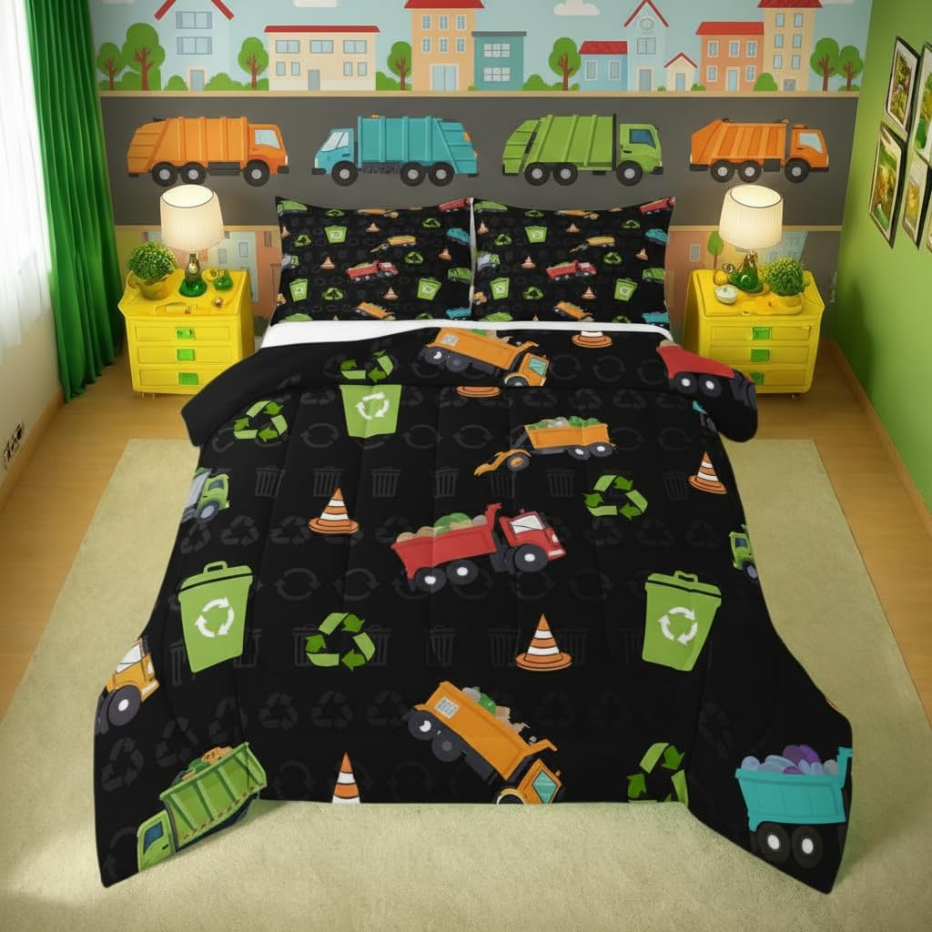Erosebridal Cartoon Train Comforter Set Twin Kids Bedding for Boys Girls