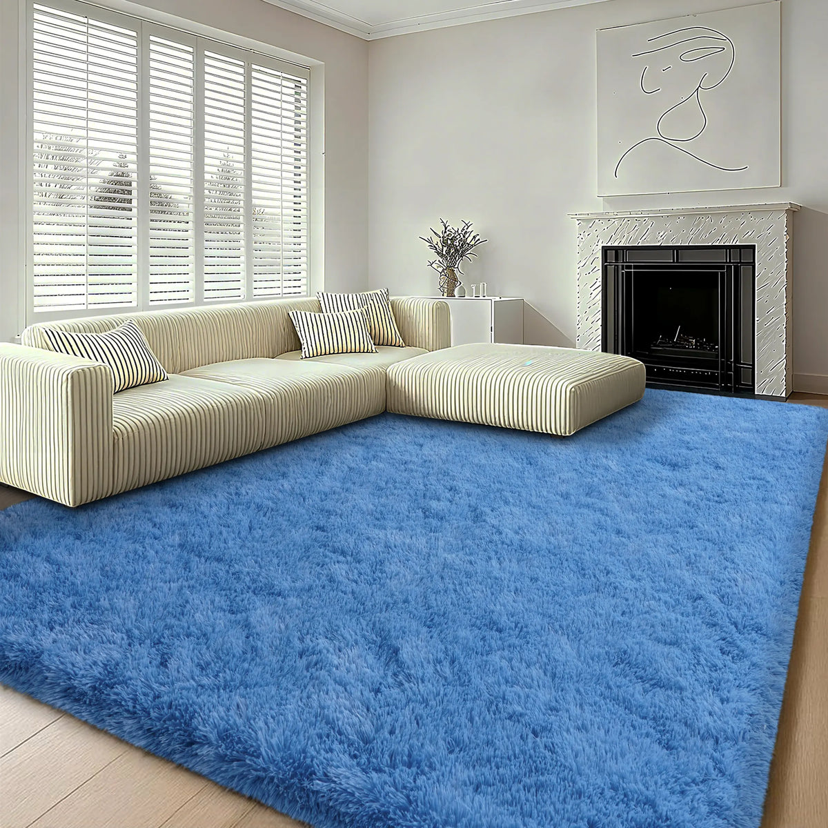 【Moving Season】MUGORN plush rugs for bedroom and living room, upgraded non-slip, thick plush carpet, soft indoor decorative rug, perfect for living room, home accessories, stylish room decor, and apartment essentials (available in various sizes), House